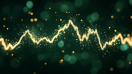 Poster - Abstract Sound Wave Form with Bokeh Background and Glitter Effects
