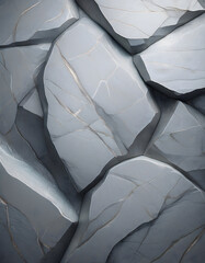 Poster - A close-up view of textured gray rocks, showcasing intricate details and natural patterns in shades of gray with fine lines