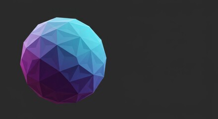 Poster - Abstract Low Poly Sphere Geometric Gradient Design Digital Art