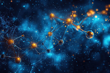 Wall Mural - a modern science technology background showcasing elements of innovation and discovery.