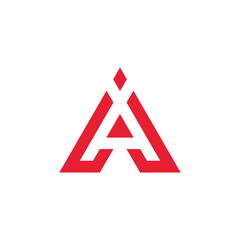 Abstract Triangle Letter A Logo design vector template isolated on white background