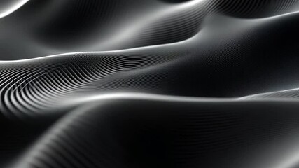 Poster - abstract monochrome ripples: a captivating visual symphony of dark and light, where undulating lines