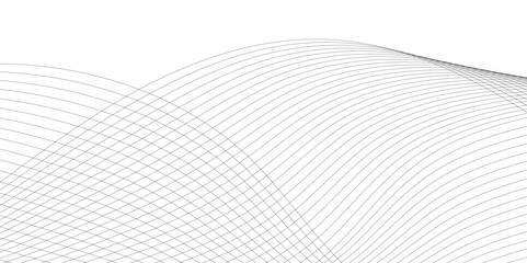 Poster - Thin wavy curve line vector background. Curve wave seamless pattern background. Black and grey wave curve lines motion vector background. Black Wavy Lines Isolated on White Abstract Background Design