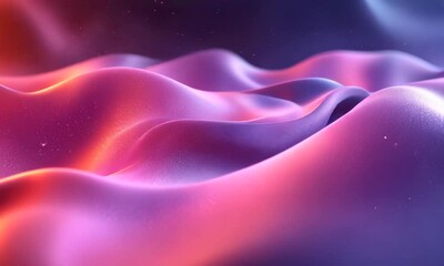 Fototapete - Abstract iridescent fluid background with waves and glowing particles creates a dreamy effect