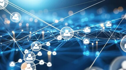 Poster - Digital Connectivity: Illustrating the essence of digital connectivity through a web of interconnected profiles, symbolizing the network of users in cyberspace.