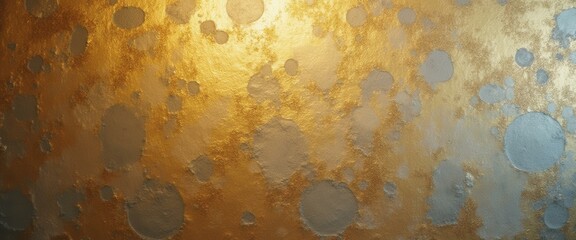 Aufkleber - Abstract Gold and Silver Textured Background with Circular Spots for Luxurious Design and Creative Backdrops
