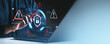 © ImageFlow - Cybersecurity threat detection concept with digital padlock and warning signs.