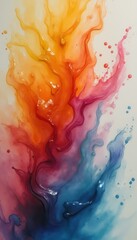 Leinwandbilder - Fluid Abstract Art: Colorful Ink Swirls and Watercolor Texture for Modern Design