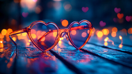 Poster - heart shaped glasses love romance valentine's day romantic eyewear fashion accessory style trend 202