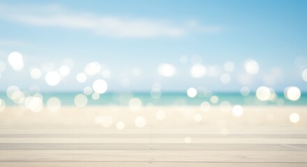 sun-kissed sands: a dreamy bokeh beachscape ai generated