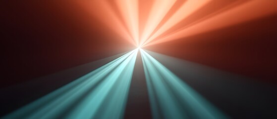 Poster - Converging Light Beams in Red and Blue Tones