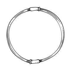 Poster - A minimalist vector icon of a hand-drawn circle frame with binding accent.