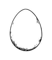 Poster - Hand drawn egg icon in doodle style. Vector illustration isolated on white background.