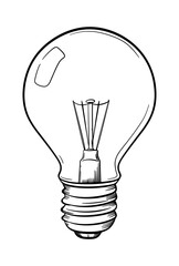 Poster - Vector light bulb icon. Hand drawn style. Good for print, graphic and web design, logo etc.