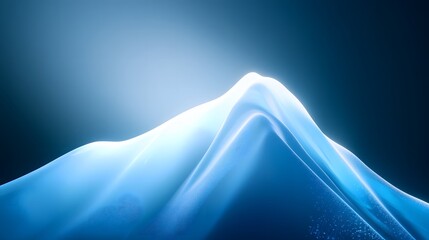 Poster - Abstract Blue Wave with Light Gradient