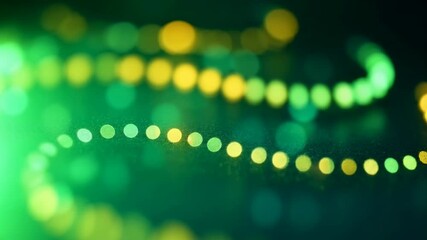 Poster - Vibrant green and yellow light trails in motion  abstract bokeh sparkle movement