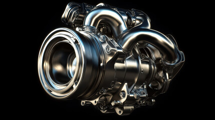 Poster - Powerful Engine: This image showcases a high-performance engine, emphasizing its intricate design, mechanical precision, and raw power, perfect for automotive enthusiasts. 