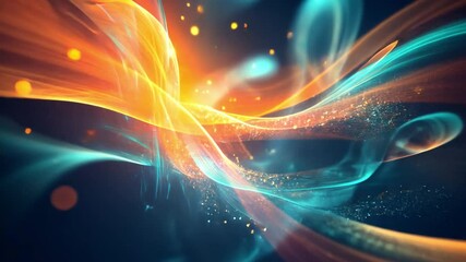 Poster - abstract energy flow: a dynamic display of flowing energy, illustrated in a vibrant composition of o