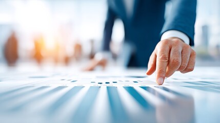 Poster - View of business analyst compiling data for strategic insights, high-definition office background --chaos 25 --ar 16:9 --profile muwoyfp --v 7 Job ID: 7e11b09d-0cf3-4c73-9639-d95ab4cf1159
