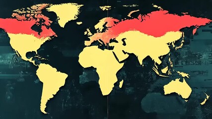 colorful world map showcasing geographical data with vibrant patterns and textures