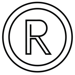 Poster - Vector letter icon registered on a white background