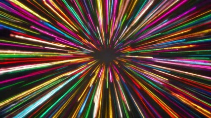 Fototapete - high-speed light trail animation, creating a dynamic and futuristic backdrop. The red and blue light motion trails convey a sense of fast movement and modern technology. 
