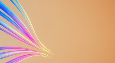 Poster - Abstract Colorful Swirls on Peach Background: A Digital Art Design