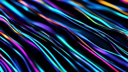 Fototapete - Abstract wave texture with light lines on slow motion background.