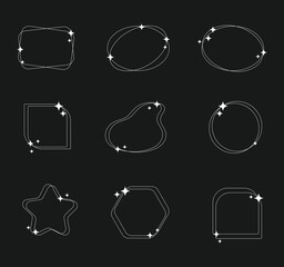 Poster - Y2K minimalist aesthetic line elements shape design vector set.