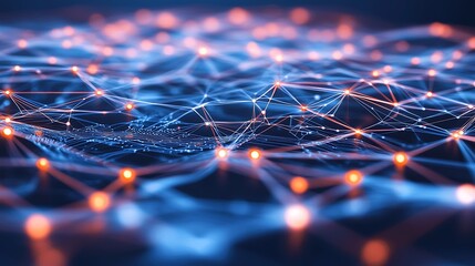 Poster - A deep blue circuit board pattern with intricate linework and glowing connections, symbolizing a cutting-edge technological design
