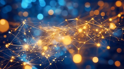 Poster - A dynamic tech background with a grid of illuminated circuits in a cool blue, symbolizing digital communication and innovation