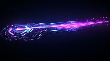 Poster - A futuristic tech background with intricate circuit patterns glowing in neon blue, set against a dark backdrop to emphasize the digital network
