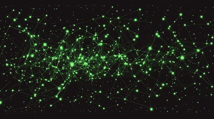 Poster - A sleek, modern circuit design with thin neon-green lines and glowing nodes, resembling an interconnected system of digital pathways