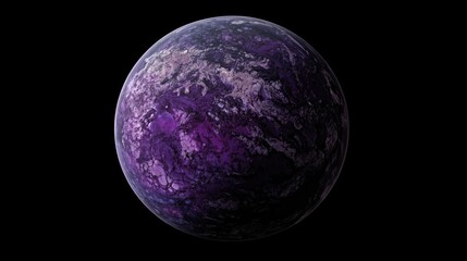 Wall Mural - A dark planet with an eerie, glowing purple atmosphere.
