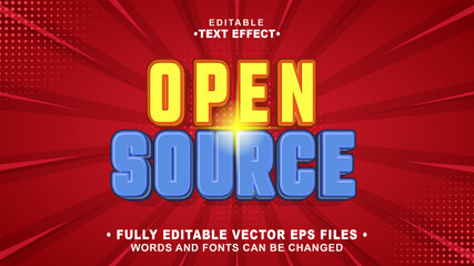 Poster - 3d open source bold text effect