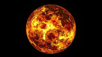 Wall Mural - A molten planet covered in lava flows and active volcanoes.