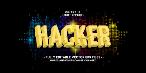 Poster - 3d inflate hacker text effect