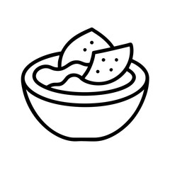 Aufkleber - Bowl of tortilla chips and dip vector illustration for snack food and appetizer designs and culinary projects