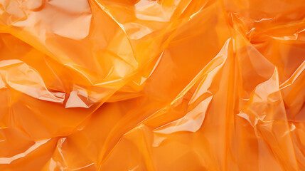 Wall Mural - abstract texture crumpled orange plastic cellophane surface material orange plastic background, text