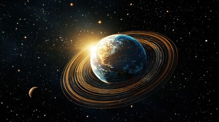 Wall Mural - A time-lapse of a planetâ€™s rotation from an orbiting satellite.