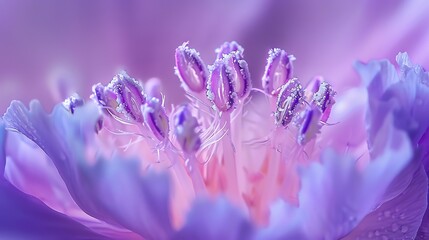Wall Mural - A beautiful close-up of a purple flower. The petals are delicate and the colors are vibrant.