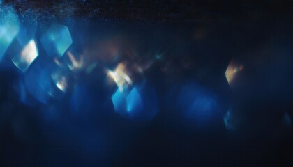 Aufkleber - mystical blue aurora over dark horizon with bokeh glow for sci-fi digital art backdrop, vibrant lens flare graphic