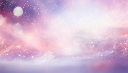 Aufkleber - ethereal pastel aurora with glowing moon in starry sky for dreamy digital art background, soft gradient graphic