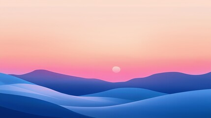 Poster - A sunrise gradient sky over a smooth, rolling hill.