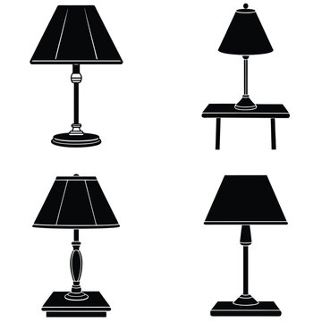 Table Lamp  Vector Shilhouette Bundle Set Collection