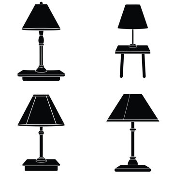 Table Lamp  Vector Shilhouette Bundle Set Collection