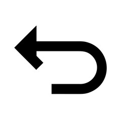 Poster - Curved back arrow icon for navigation