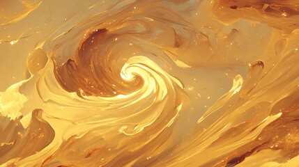 Poster - Whispers of the Desert, an exploration of intricate sand patterns shaped by the wind, showcasing fluid dynamics and ethereal particles dancing in the air.