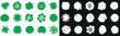 © Arafat - Tree top view silhouette set, perfect for architectural plans and landscape design. Includes isolated green and white tree top icons in vector format. Ideal for urban planning and garden layouts