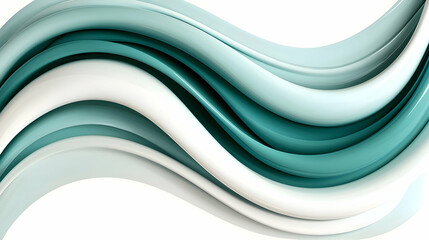 Poster - Abstract Blue and Green Flowing Waves Background
